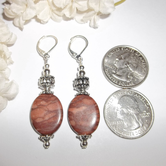 Brown Jasper Earrings Set Handmade NWT Gift 4565 - Picture 2 of 6